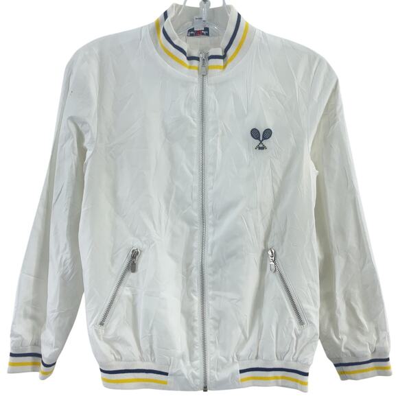 Brooks Brothers Red Fleece White Satin Zip-Up Track Jacket Girls Size Large NWT - Picture 1 of 6